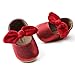Baby Girls Mary Jane Flats Anti-Slip Rubber Sole Bow Toddler Princess Dress Shoes Red