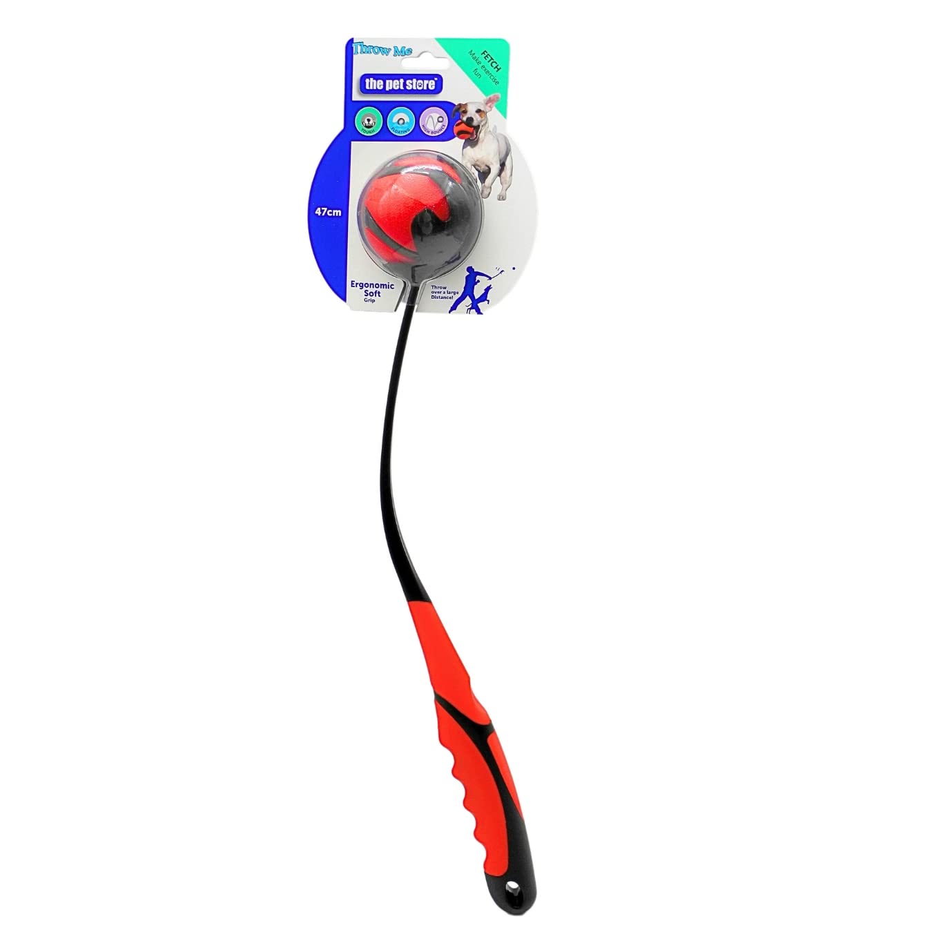 Pet Store The Throw Me Sport Dog Ball Launcher Fetch Dog Toy Ball Thrower Ball 47cm - Red/Black