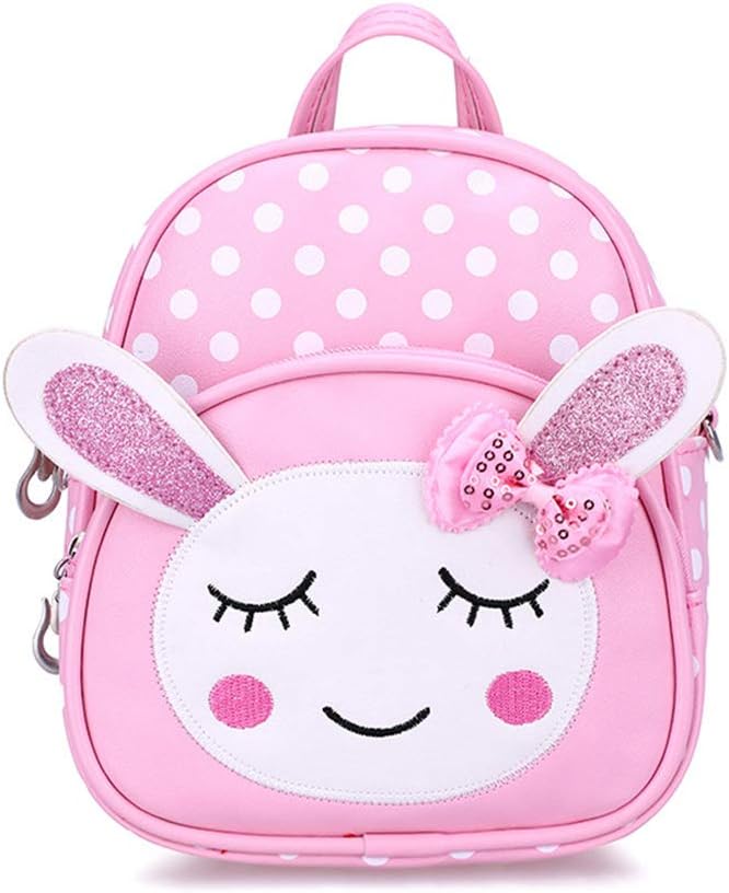 Toddler Kid Backpack with Cute Cartoon Rabbit Bunny Boy Girl School Bag (Pink)