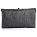 Designer Evening Envelope Clutch Bags Wristlet Purse Cross Body Bag with Chain (Black)