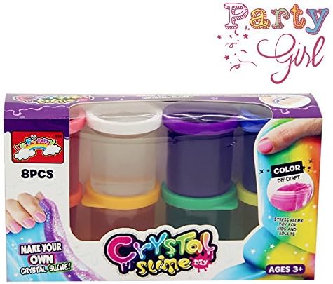 Colours Crystal slime set, DIY Magic Soft Jelly Clay Mud Non Toxic Scented Interesting Art creation, Stress Reliever toys for kids and Adults 8 Packs