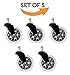Caster Wheels Heavy Duty with Rubber Casters Perfect for Hardwood Floor and Office Chair. Replacement Easy Glide Set of 5 Inserts with Swivel Universal Fit 3 Inch Grip Ring Stem