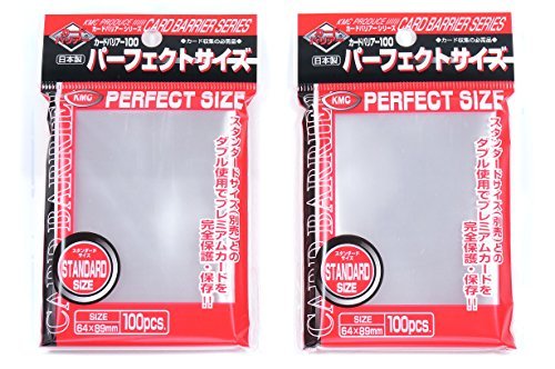 KMC 100 Pochettes Card Barrier Perfect Size Soft Sleeves  2 Pack Value Set !