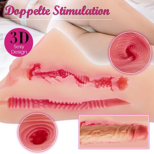 Realistische Masturbator für Männer Taschenmuschi mit 3D Realistische Vagina und Anal Muschi Masturbieren Mann Silikon Moruioy Sexspielzeug fur ihn