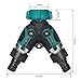 PATHONOR 2 Way Y Hose Connector, All Metal Body Garden Hose Splitter Grip Garden Hose Y Valve Garden Hose Splitter with 3 Adapter 3 Washers for House Lawn Patio Garden Orchard.
