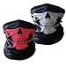 Motorcycle Tube Skull Face Mask-HAMIST(2017 New Design)Multifunctional Scraf Headband Muffler For Outdoor Riding Including 2PCS(White+Red),Absorb moisture,anti-ultraviolet,Heavy-Duty