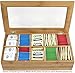 Estilo Tea Box Organizer, Premium Bamboo Tea Bag Storage Box with 10 Compartments, Storage Bin for Kitchen Cabinets, Countertops, Pantry
