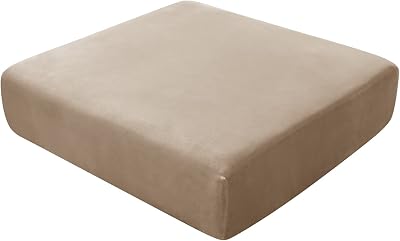 BXFUL Sofa Seat Cushion Cover Stretch Velvet 1-Seater Sand Couch Slipcover