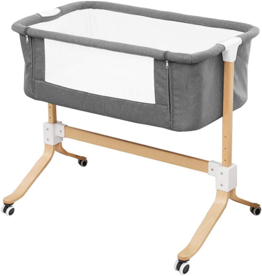 WDXIN Baby Cot Bed Solid Wood Multifunctional Imitation Maternal Uterus Design Portable Newborn Bed Free of Formaldehyde Suitable for 0-3 Years Old Baby