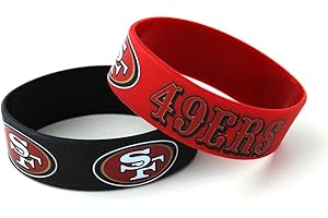 aminco NFL unisex-adult Silicone Wide Bracelet, 2-Pack