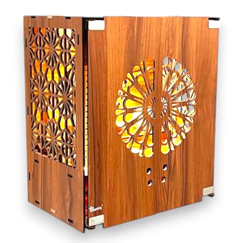 Heartily® Namah Beautiful Wooden Pooja Mandir with Door Temple for Home with Door Mandir for Home with LED Spot Light Product (18 Inch Height)