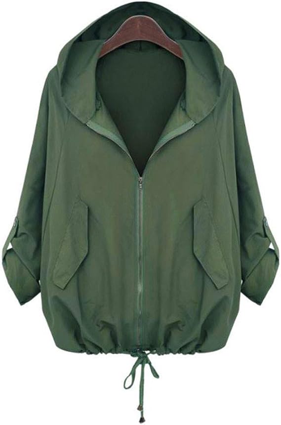 Amazon Florrita ウインドブレーカー 原宿系 ファッション レディース ストリート系 韓国 ロングジャケット ウィンブレ ブルゾン ジッパー パーカー 上着 ジップアップ フード付 ランニング ジョギング スポーツ コート コート ジャケット 通販