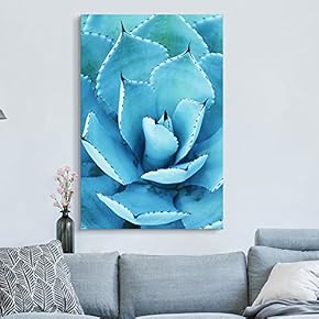 Blue Succulent With Spikes - Canvas Art