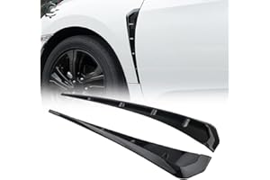 GreceYou 1Pair Car Fender Side Vents Universal ABS Spoiler Car Vent Air Flow Fender Intake Sticker Decor Auto Exterior Decoration Accessories Car Styling Stickers (Black)