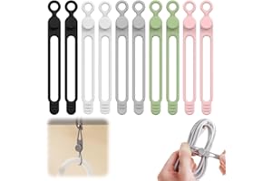APRYEW 10PC Data Cable Organizer, 2026 Upgrade Silicone Cable Ties Reusable Cable Management Organizers, Multipurpose Elastic Cord Organizer for Fastening and Bundling Cable Cords Wires (A)