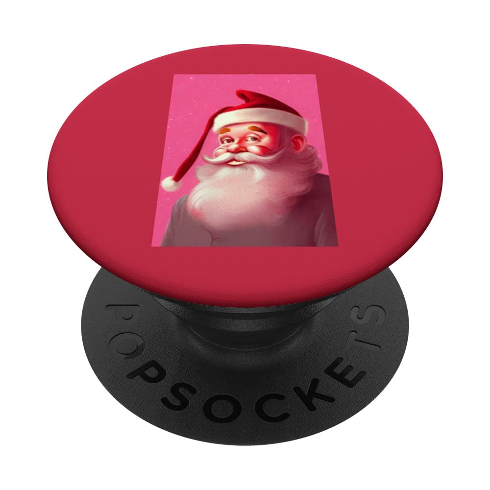 Santa Claus in retro pink (#05) PopSockets Swappable PopGrip