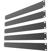 QiaoYoubang 5 Pack of 1U Blank Panel - Metal Rack Mount Filler Panel | for 19in Server Rack Cabinet or Enclosure, Black (1UBP5PC)