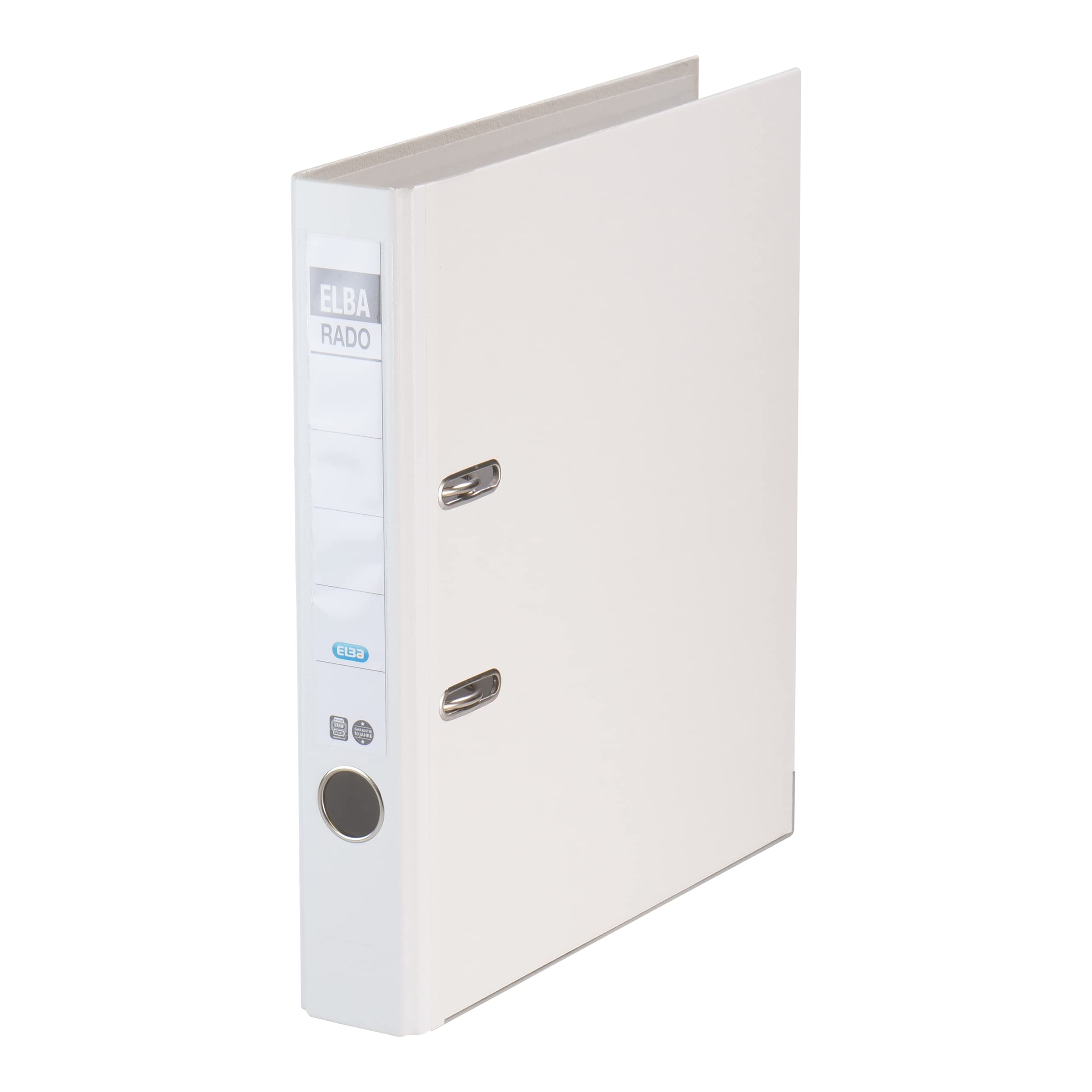 Elba Folder rado Brillant DIN A4, 5-Piece Pack, Quality Slot Folder File Narrow Weiß White