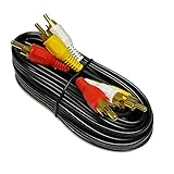 iMBAPrice RCA M/Mx3 Audio/Video Cable Gold Plated - Audio Video RCA Cable (3-RCA - 12 Feet)