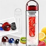 Tentop Infuser Water Bottle By tentop - 24 Ounce Shatter Proof BPA Free Tritan Plastic Many Colors Option Easy Carrying Handle Featuring Twist Off Cap - Absolutely Leak Proof