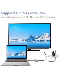 Adaptador USB C a HDMI, 321OU USB 3.1 tipo C a HDMI 4K multipuerto AV convertidor con puerto USB 3.0 y puerto de carga USB C compatible MacBook Chromebook Pixel Dell XPS13 Samsung Galaxy s8 s8 Plus