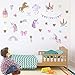 CCUT Cute Unicorn Wall Sticker Removal Unicorn Wall Decals PVC Wall Art Stickers Wall Mural Decor for Kids Girls Bedroom Home Nursery Room (Unicorn - New Design)