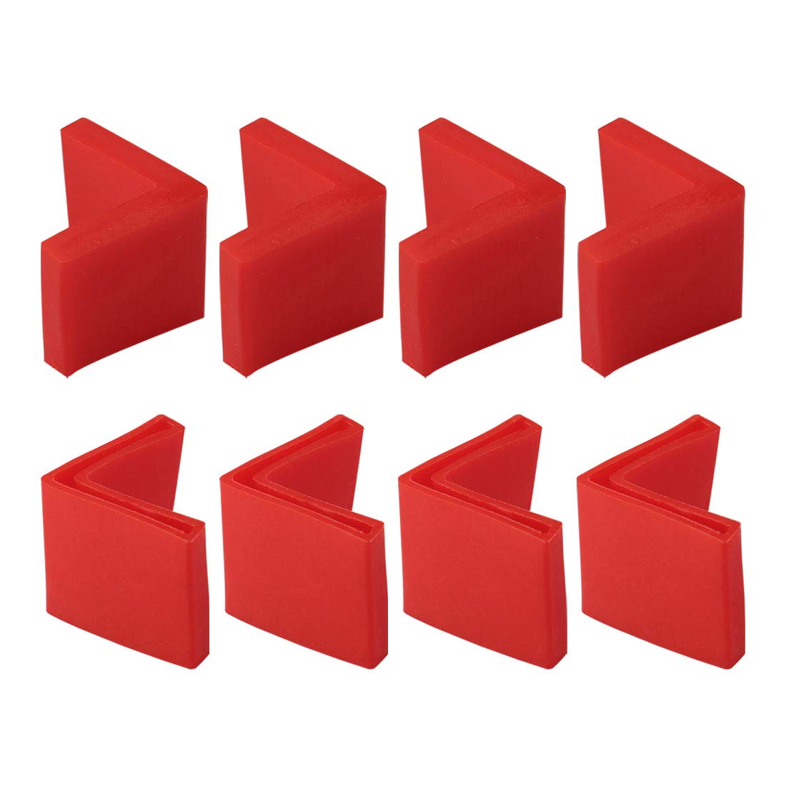 sourcing map 40mm x 40mm Angle Iron Foot Pads L Shaped PVC Furniture Leg Caps End Covers Floor Protector Red 8 Pcs