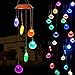 xxschy LED Solar Seashell Wind Chimes Outdoor - Waterproof Solar Powered LED Changing Light Color 6 Shells Mobile Romantic Wind-Bell for Home, Party, Festival Decor, Night Garden Decoration