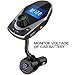 Nulaxy Bluetooth Car FM Transmitter Wireless Audio Adapter Receiver Handsfree Voltmeter Car Kit TF Card AUX USB 1.44 Display On/Off Button Folder Play Mode - KM24 Silver