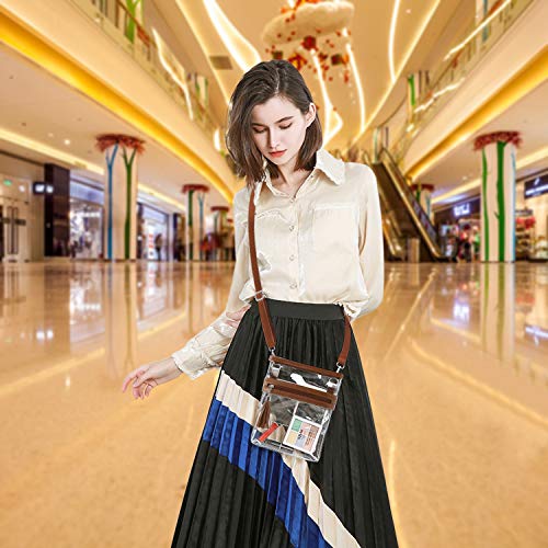 YanHao Clear Purse Fashion NCAA PGA NFL Stadium Approved Clear Bag Crossbody Transparent Bag with Tassel