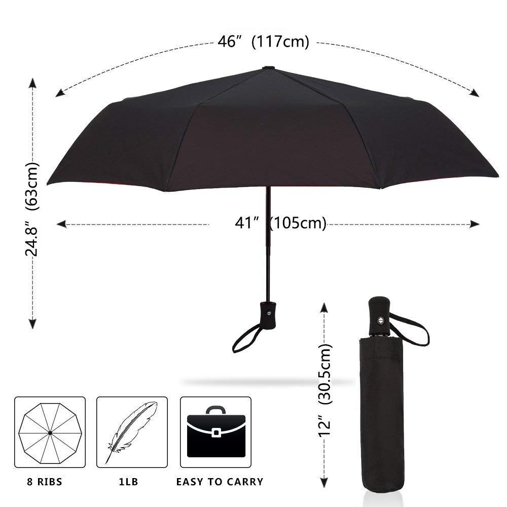 Picano Travel Umbrella Sports Windproof, Auto Open/Close Folding Compact Umbrellas Men,Women,Boys and Girls