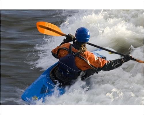 10x8 Print of Kayakers in playboat kayaks in Brennan s Wave surf in the Clark Fork River (11177209)