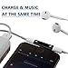 2 in 1 Compatible Adapter & Splitter for iPhone 7/7 Plus / 8/8 Plus/X,YUEMI Dual Jack Aux Audio & Charging & Calling & Sync Cable Connector Earphone Charger …