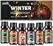 Essential Oils Set, Winter Scents Fragrance Oil Essential Oils for Diffuser Aromatherapy Oils - Gingerbread, Sugar Cookies, Harvest Spice, WinterFae, Christmas Tree, Christmas Wreath, 6x10ml