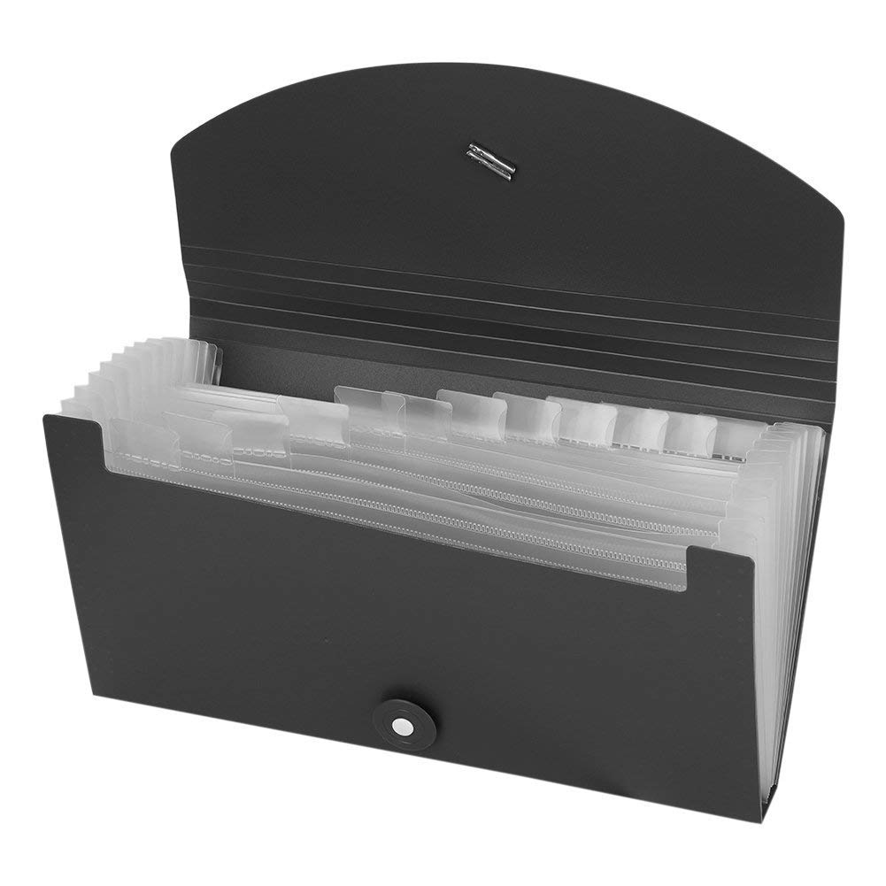 Mini Expanding File Wallet 13 Pockets Receipt Folder Bills Card Holder Storage Organiser Subject Paper Wallet Handbag Plastic Business Document Organizer Case Portable Accordion