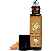Silk Road Organic Frankincense Carterii Essential Oil Roll On, 100% Pure USDA Certified Aromatherapy for Radiant Skin, Body Aches, Stress Relief, & Calm - 10 ml Roller