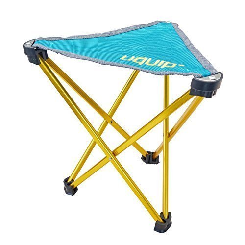 Uquip Trinity Portable Folding Tripod Stool for Camping and Sports – Blue/Gold
