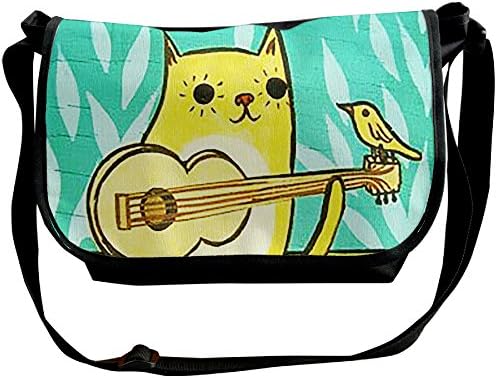 Classic Laptop Shoulder Crossbody Sling Kitten's Play The Guitar Messenger Bags For Men Women