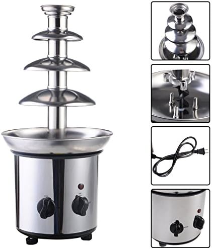 4 Tiers Chocolate Fountain Fondue Stainless Steel Luxury Commercial Electrics Party Set