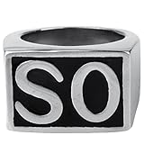 ALBEST Jewelry Men's Titanium Steel Punk Biker Rings, SO, NS, Vintage