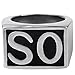 ALBEST Jewelry Men's Titanium Steel Punk Biker Rings, SO, NS, Vintage