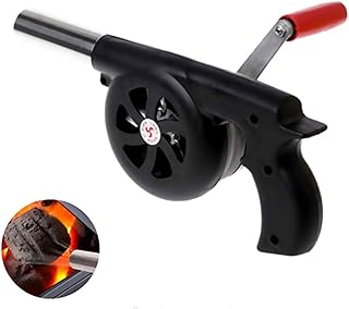 Festnight Kochen im Freien Grillventilator Luftgebläse Handkurbelventilator Luftgebläse Grill Picknick Campingkocher Zubehör für Grill Feuerbalg Handkurbelwerkzeug