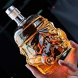 Whiskey Decanter Glasses - Personalized Flask Carafe Decanter Transparent 100% Lead Free Crystal Clear for Brandy,Scotch,Bourbon,Vodka,Liquor - 750ml