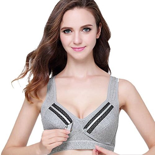 PUEPLE BEAUTY Front Button Anti Sagging Four-breasted Breathable Pregnant Bra Without Steel Ring For Nursing Baby