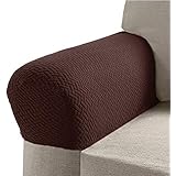 Madison Mason Stretch Armrest Covers Chocolate, 2 Piece