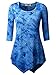 DJT Women's Side Split Tie Dye T-Shirt Casual Loose Tunic Tops X-Large Light Blue