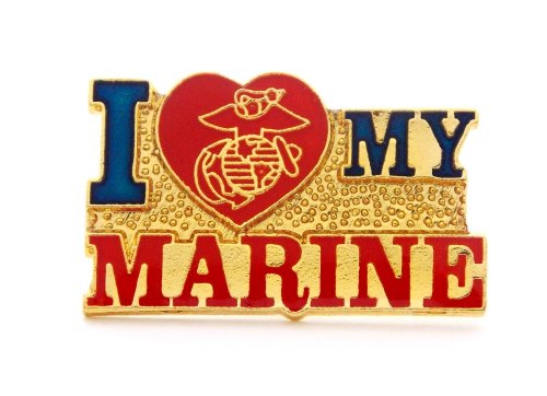 Marines Corps USMC EGA I Love My Marine Lapel Hat Pin Military PPM607