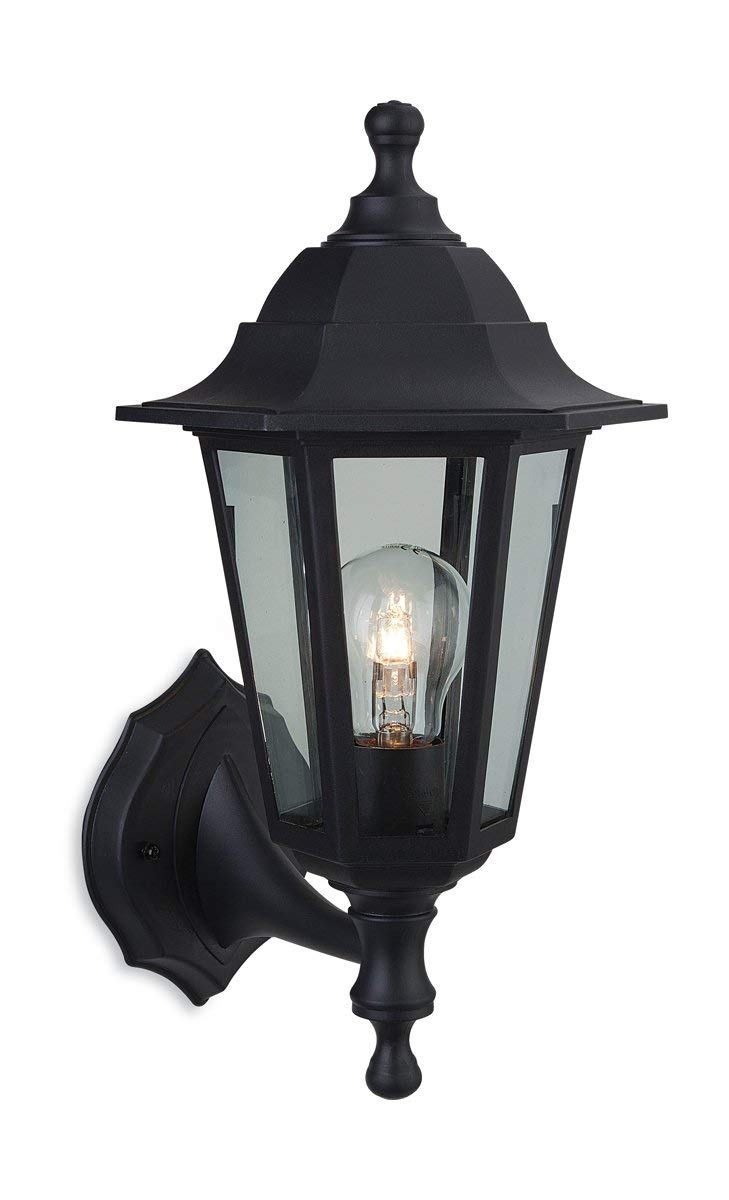 Firstlight 1 x E27 60 Watt IP44 Malmo Lantern Uplight/Downlight, Black Resin