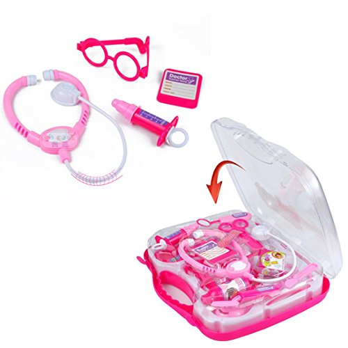 Yeefant Doctor Kit 19PCS Pretend Play Dentist Medical Kit with Electronic Stethoscope and Coat for Kids Holiday Gifts,School Classroom,Easter Stuffers and Doctor Roleplay Costume Dress-Up Medicine box