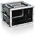 Gator Cases Lightweight Rolling 6U Rack Case with Heavy Duty Latches, Retractable Tow Handle, and Recessed Wheels; Standard 19.25